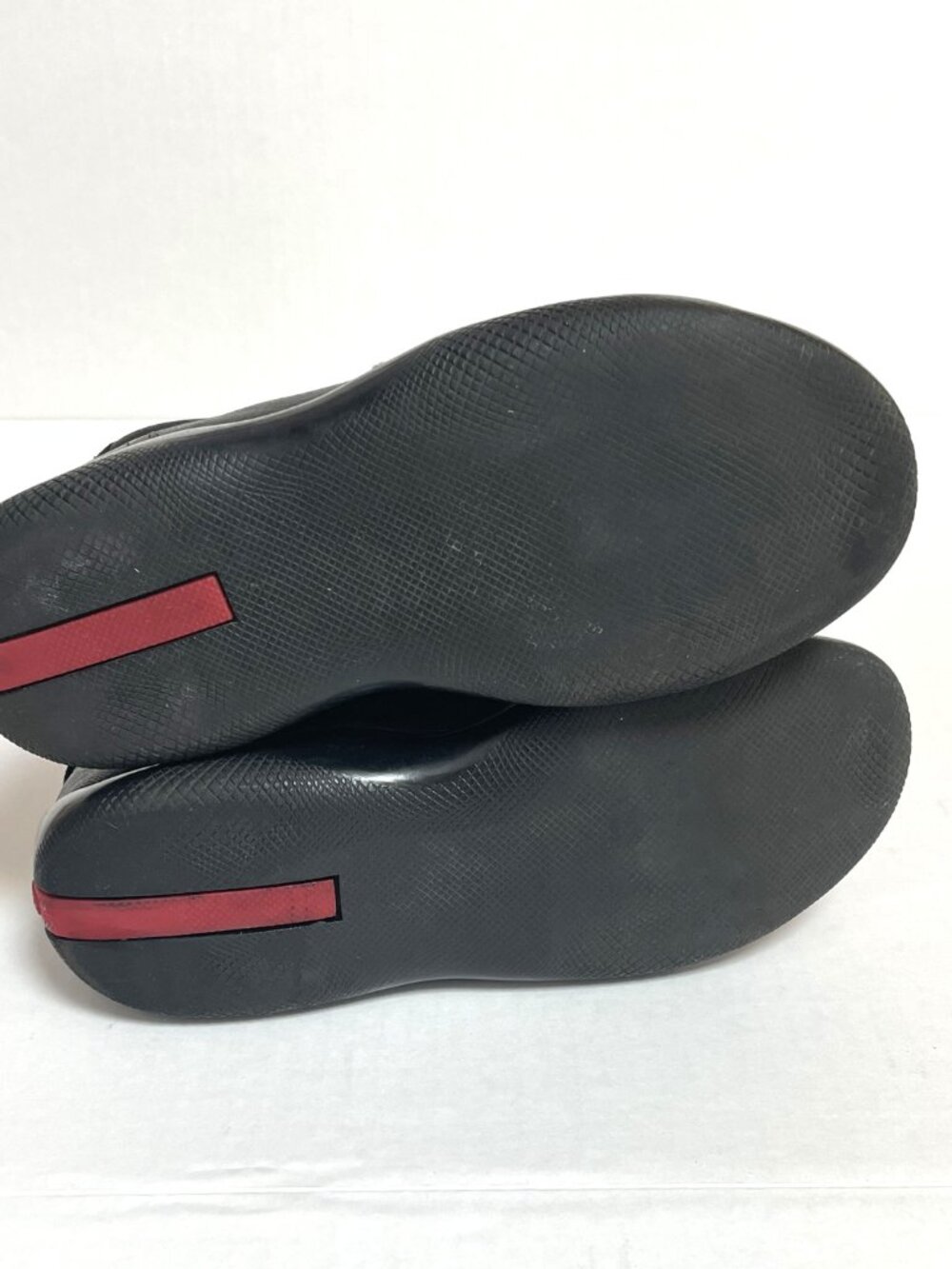 Prada Girls Black Leather Sneakers Low Top 12 - Picture 9 of 10